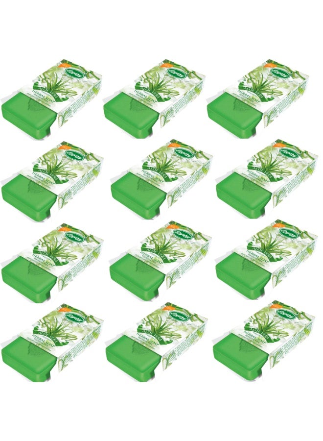 بياري صابون طبيعي مرطب مصنوع يدويًا من خلاصة الصبار والأعشاب 75 جم (عبوة من 12 قطعة) - Image 1